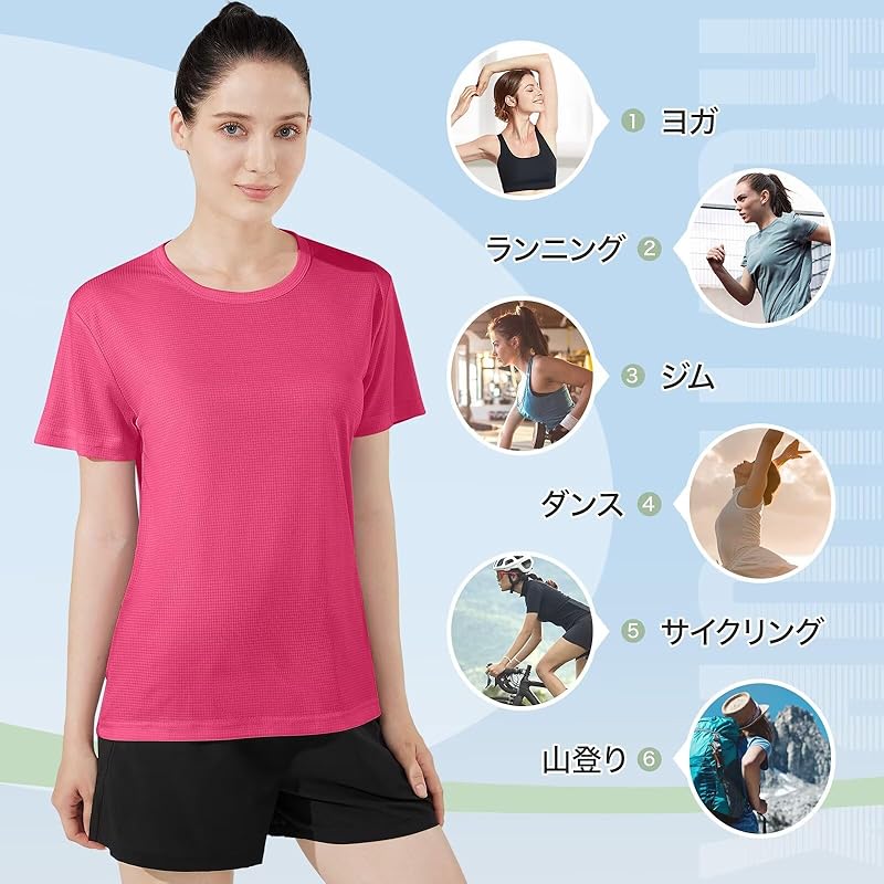 [Rovidorx] T-shirt Ladies Short Sleeve Sports Relaxing Tee Shirt Big Size Gym Wear Sport T-shirt Quick Drying Dry T Shirt Sportswear Running Training