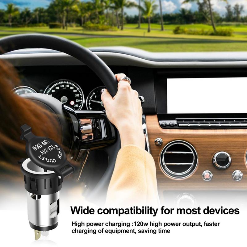 Car Lighter Socket 120W Waterproof Ceramic Core Lighter Base Stable Car Lighter Socket Plug Outlet Convenient Lighter