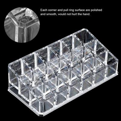 Desktop Box 18 Grid Mini Cabinets Drawer Clear Portable Storage Box Multi Level 3 Rows Lipstick Holder Makeup Display