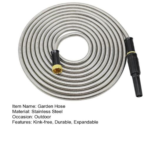 Furtun de grădină din oțel inoxidabil Conductă de apă extensibilă flexibilă anti-îndoire Furtun rezistent la intemperii cu rezistență la scurgeri