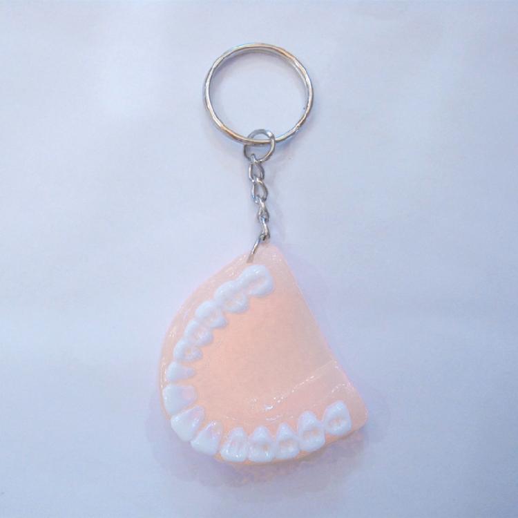 Mini Tooth Model Shape Keychain Bag Ornament Backpack Charm Pendant Car Keychain