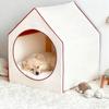 Korean Style House Shaped Pet Bed, Detachable Washable Closed Dog Cat Tent House for Small Medium Pets