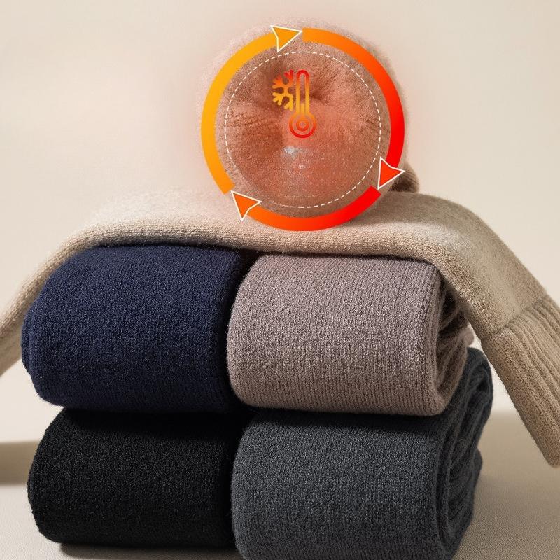 Șosete din lână fleece mărite și lungite, șosete groase și călduroase pentru bărbați, șosete cu bucle, genunchiere, șosete până la gambă