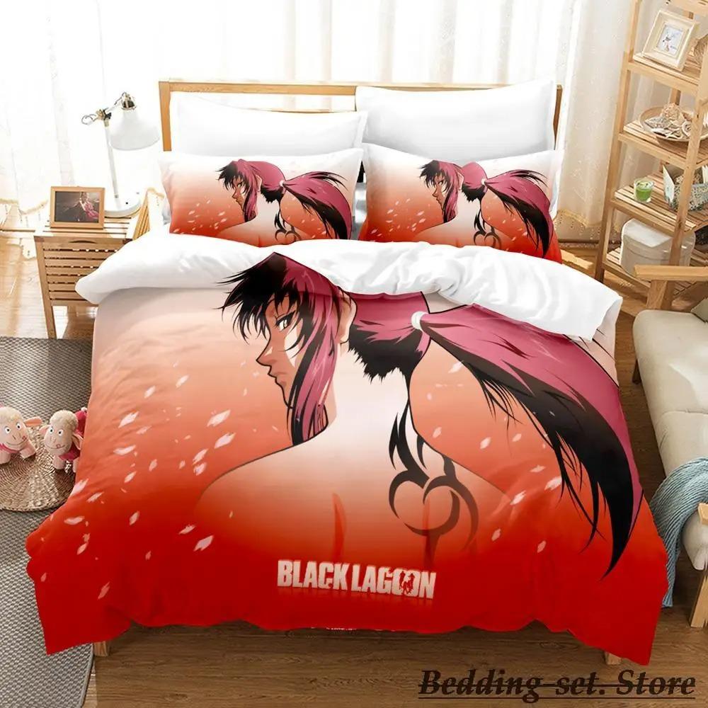 Black Lagoon Bedding Collection Single Twin Full Queen King Size Bed Collection Adult Kid Bedroom Duvetcover Collections Anime Parure De Lit Bed