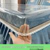 Transparent Fire Pit Cover & Tablecloth – Soft Glass Electric Stove Cover, Leather Case, Table Cover