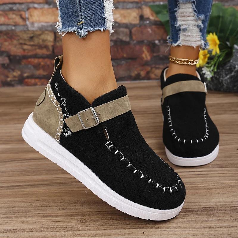 Fashion women's sneaker for patchwork color flat platform running shoes spring new faux suede sport shoes women plus size 43 sneakers