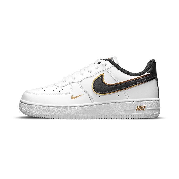

Nike Force 1 LV8 PS Metallic Swoosh Pack — Детские кроссовки белые металлик-золотой черный DM3386-100 29.5