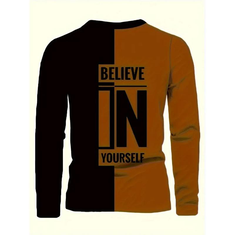 Módní 3D digitální tisk Kreativní graffiti vzor Pánské tričko s dlouhým rukávem a kulatým výstřihem Ležérní jarní a podzimní venkovní nošení Pohodlné