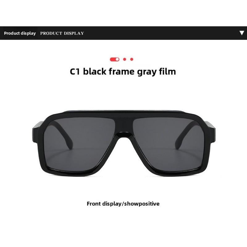 Women's sunglasses, retro large-frame square sunglasses, male and female pilot sunglasses.