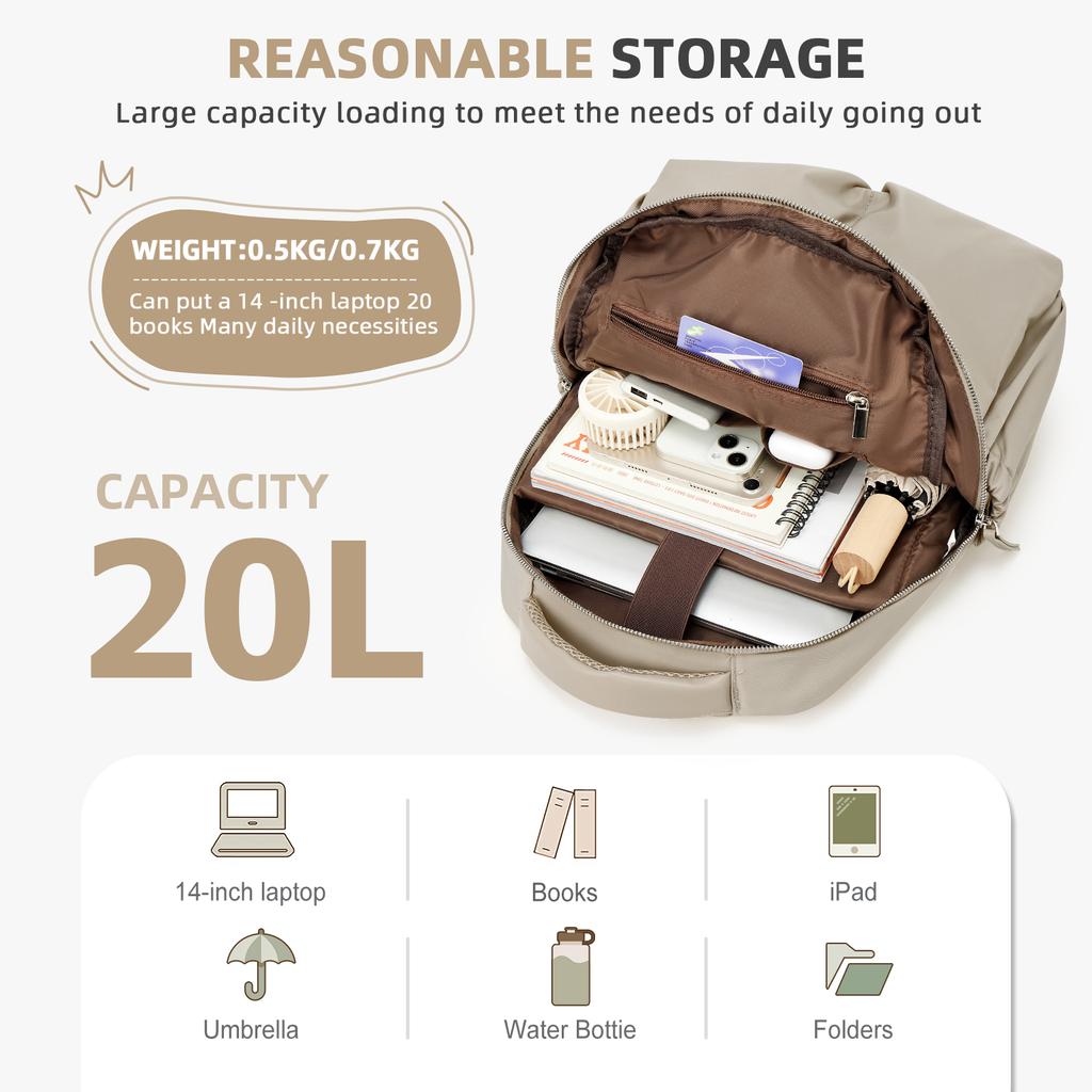 Dámský batoh Feminina Batoh Velkokapacitní Neformální Mochila Všestranný denní batoh Dámská taška přes rameno Vodotěsný nylonový batoh