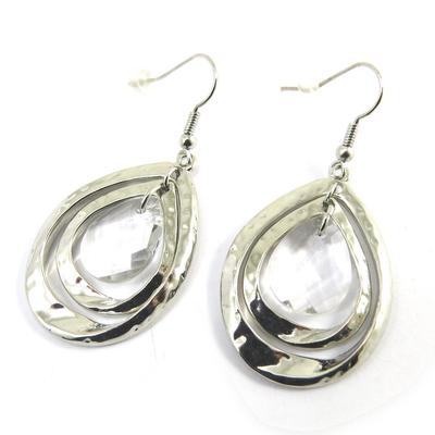 [N3142] - Silver White 'Sissi' Designer Earrings