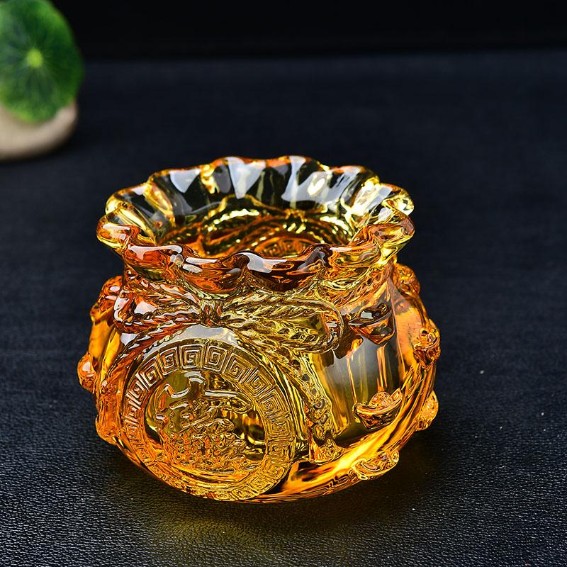 

Новый глазурованный хрустальный денежный мешок мешок удачи рог изобилия дом офис магазин золотой цвет копилка украшение