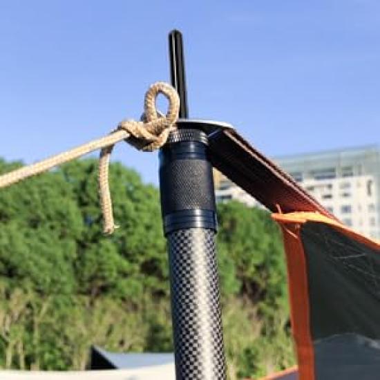 DOBEN Carbon Tarpstange Zeltstange 6 Gelenke stufenlose Verstellung Ø 31mm 373g kompakt 2er Set (Höhe 56,5 ~ 240 cm) Ca.. (pro Stück)