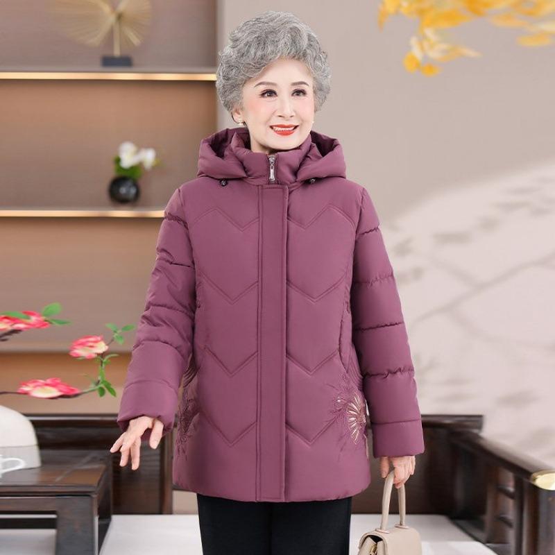 

Зимняя хлопковая одежда с подкладкой женская одежда для мамы хлопковая куртка с подкладкой для пожилой женщины утолщенная теплая хлопковая куртка одежда 5XL [recommended 150-80kg]