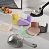 Silicone Handle Korean Soup Spoon Set With Spoon Rack Hot Pot Spoon Household Tablespoon  Cooking