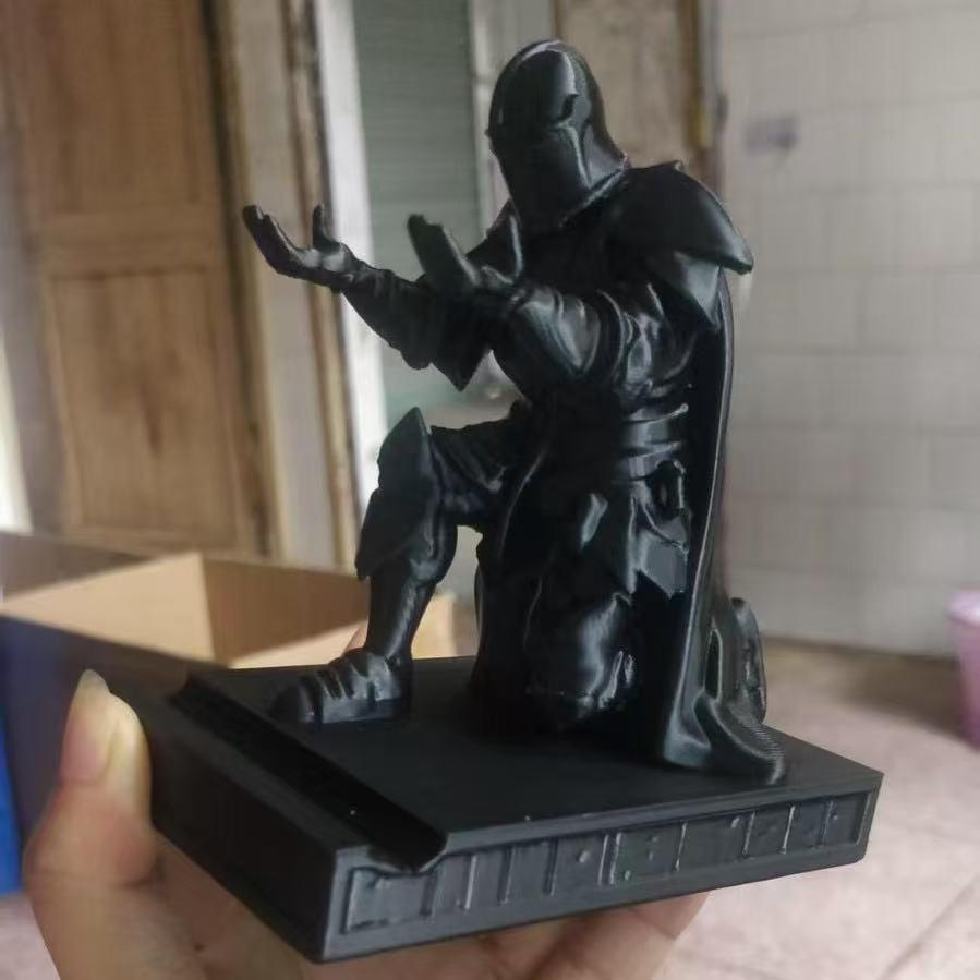 3D Printed Executive Knight Pen Holder - Hero Knight In Armor Kneeling Pose for Office Supplies