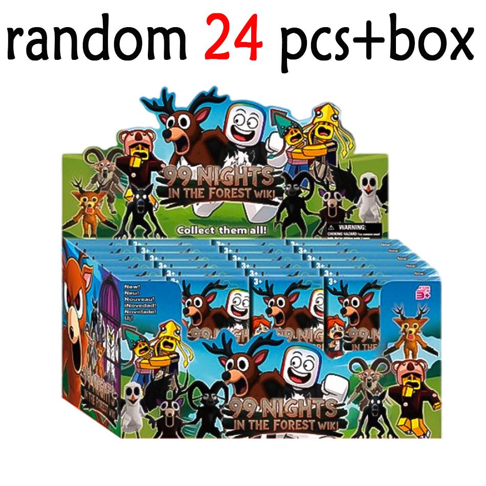 24pcs horror game 99 Nights in the Forest blind box The Deer The Ram The Owl Camper Peripheral character figurines and ornaments