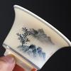 MULTIPOTENT Hand-Painted Landscape Thin Porcelain Sancai Lid Bowl