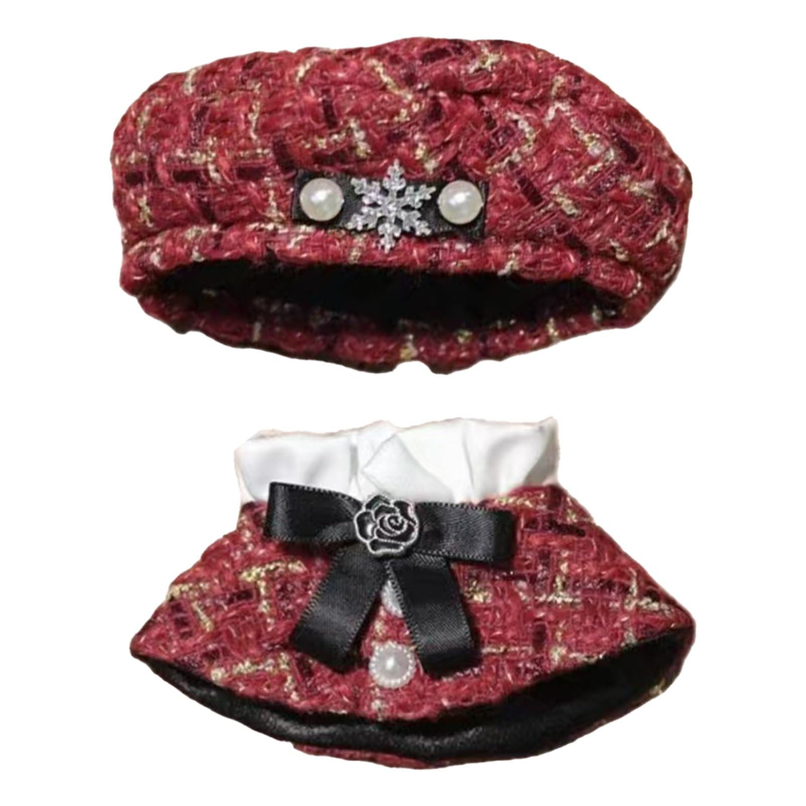 

COZENTA Doll Plush Toy Clothes Hat Cape Set (15cm Red)