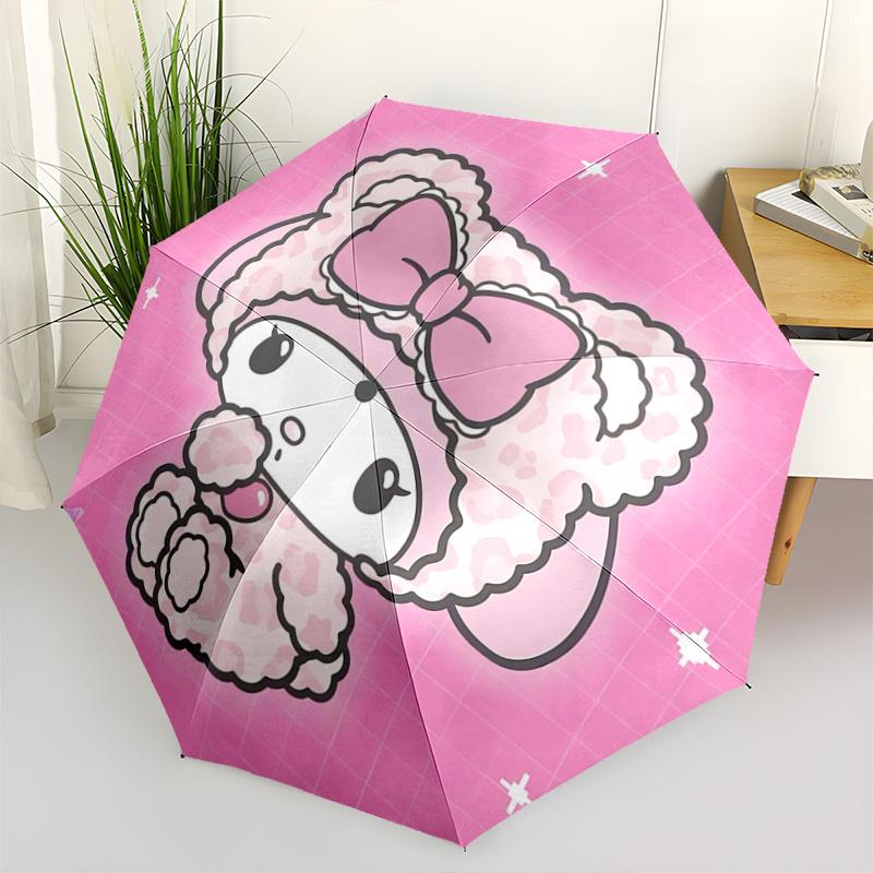 1pc My Melody Automatic Opening/Closing Umbrella with Foldable Design, Iron Frame Outdoor Umbrella for Festivals, Travel, Daily Use, Gift for Fans.Q01