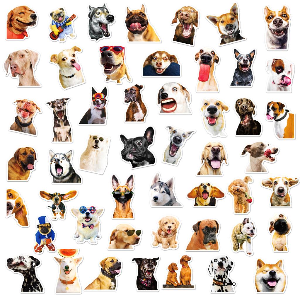 50 Realistic Dog Stickers Animal Cute Pet Collection Shiba Inu Cute Animal Golden Retriever Dog Head Emoticon Stickers