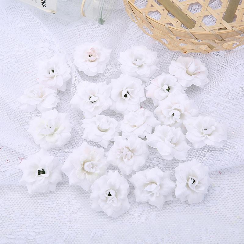 5/10/20Pcs 4.5cm Red Silk Artificial Rose Heads for Home Room Decorations Wedding Decoration DIY Bride Wreath Accessories