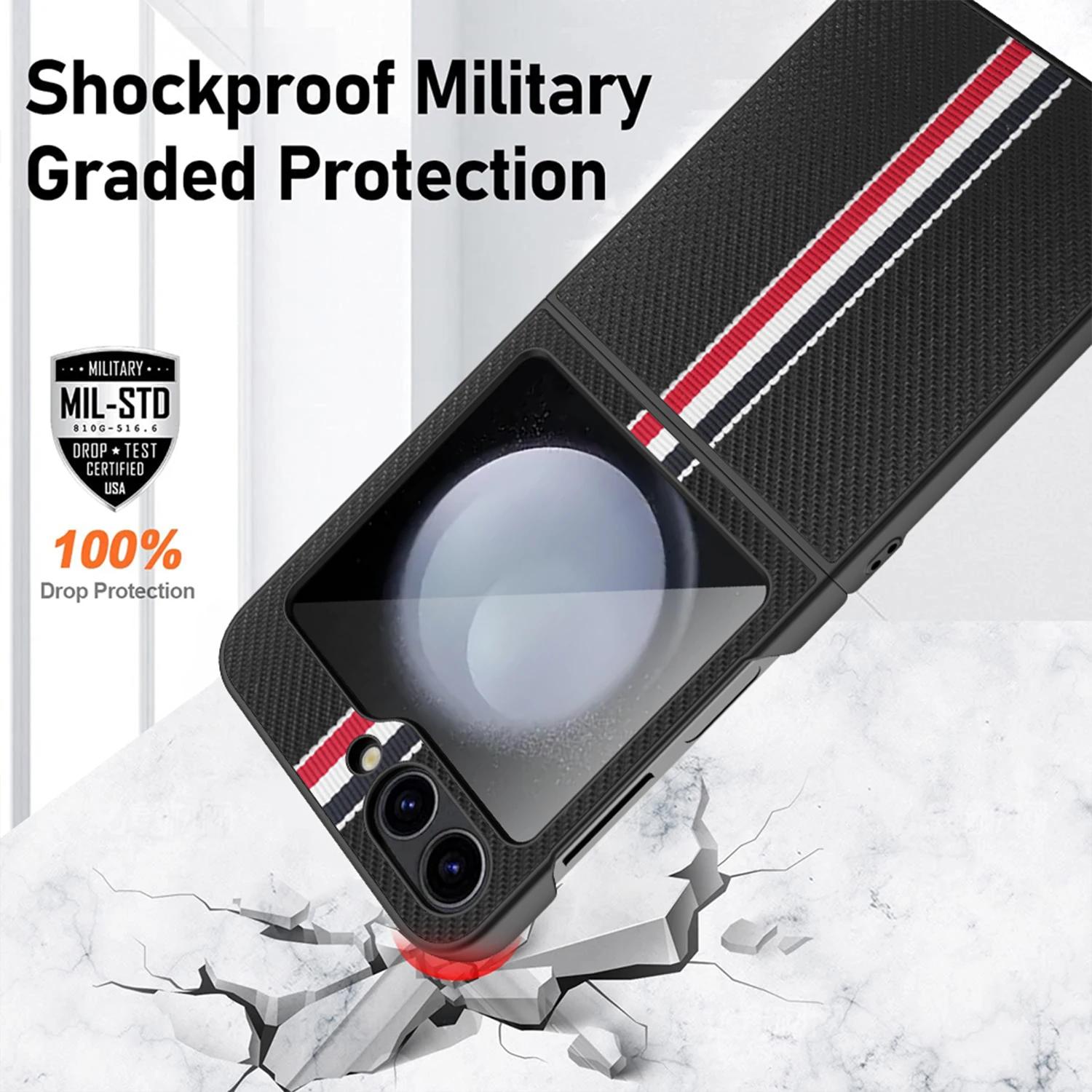 

Ultra Slim Carbon Fiber Shockproof Case for Samsung Galaxy Z Flip6 5G Flip 6 5 Flip5 Flip4 Flip 4 3 Flip3 Galaxy Z Flip4