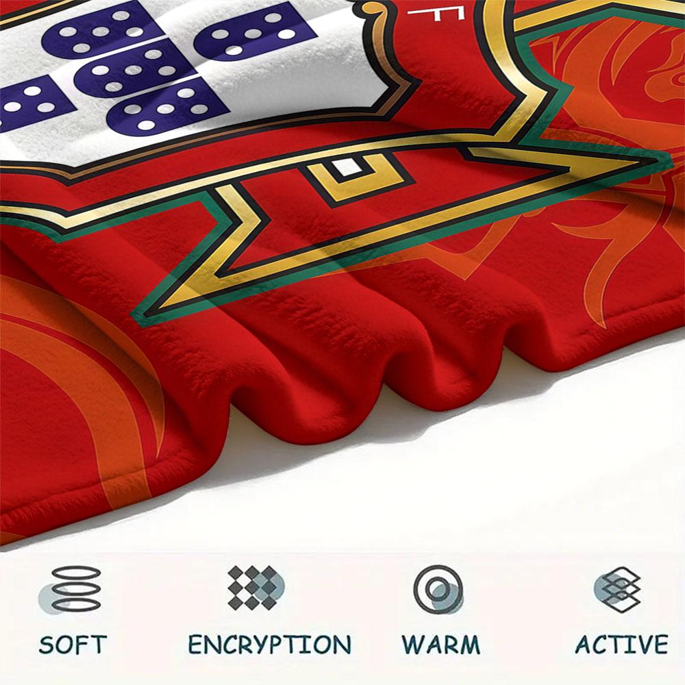 1PC Portugal National Football Team Patterned Flannel Blanket Suitable For All Seasons for Home Decor Warmth and Comfort Gifts Holiday Present