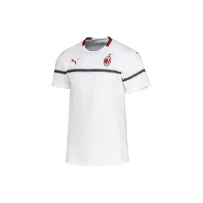 Puma Ac Μίλαν Player Edition Λογότυπο Τυπωμένο Μπλουζάκι Κοντομάνικο με Στρογγυλή Λαιμόκοψη Ανδρικά Μπλουζάκια Λευκό 703767-03