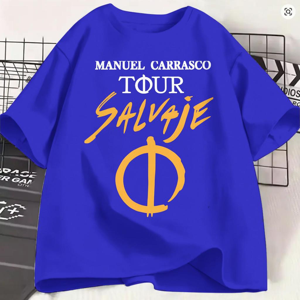 Unisexuel Carrasco Tshirt Summer 2026 Salvaje Tour Fashion Tshirts Male Cotton O Neck Oversized Clothing Y2k Retro Tshirt