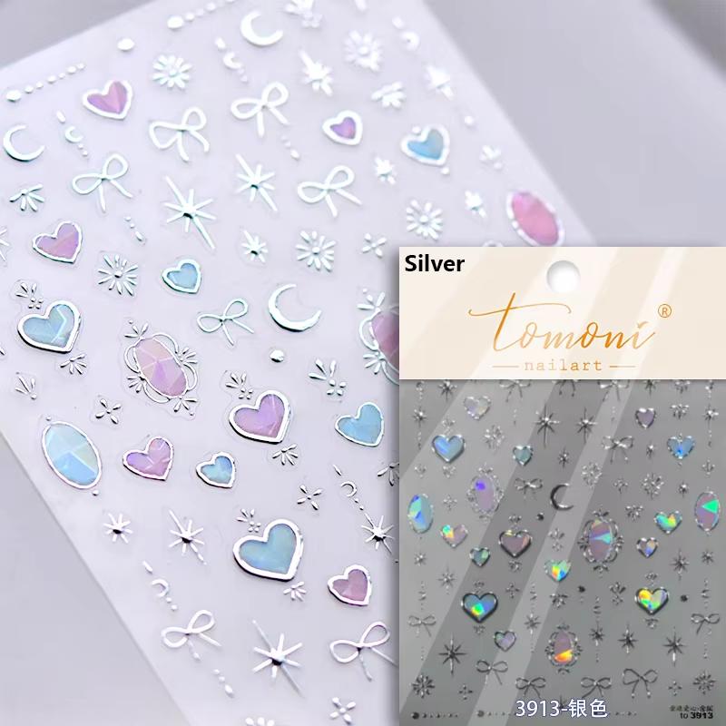 1pcs 5D Relief Kawaii Colorful Star Nail Art Stickers Multi Macaron Mangxing Nail Decorations Self Adhesive Decals Accessories