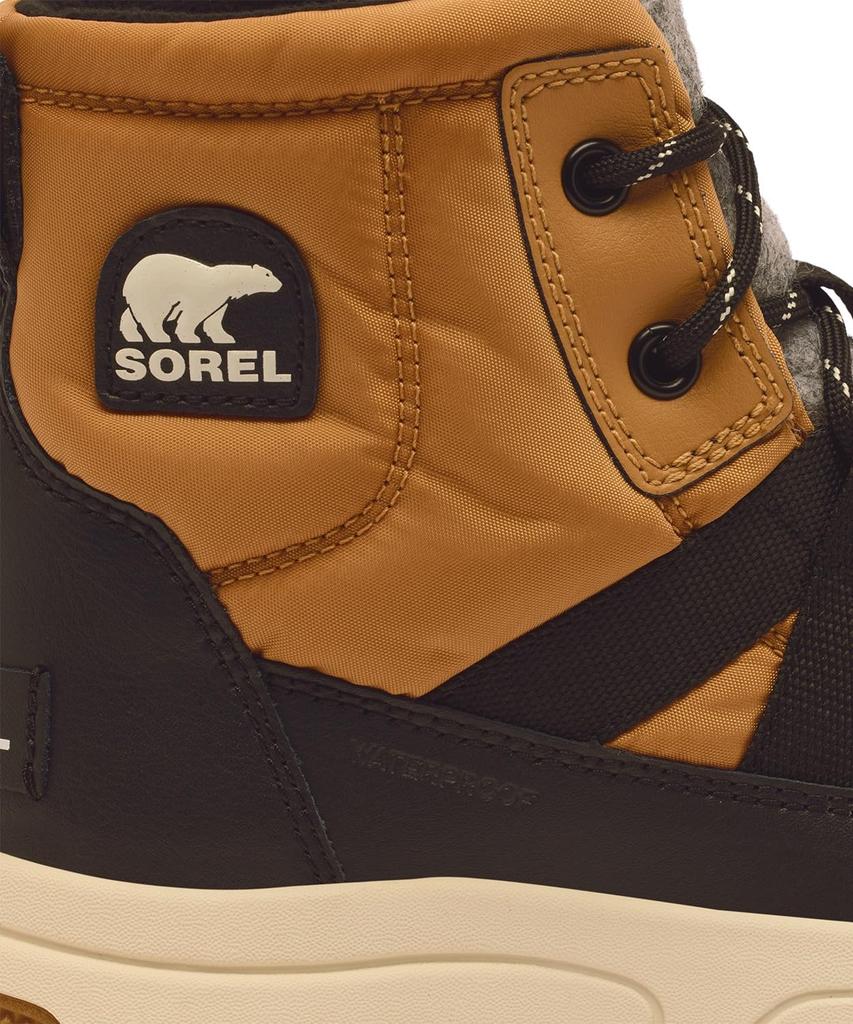 Sorel Kids' Whitney 3 Mid Waterproof Boots, Size 24.0cm, Tawny Buff, Black