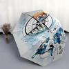 1pc Global Exploration and Navigation Umbrella with Plastic Handle, Suitable for All Seasons Outdoor PT376