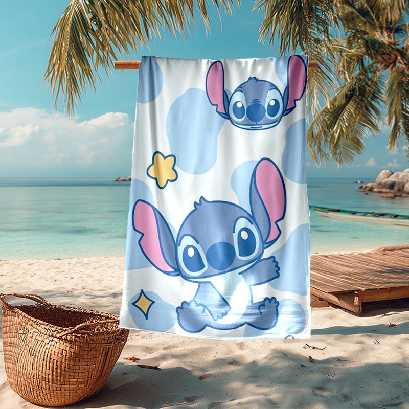 Ultra-Soft Beach Towel with Stitch Theme,Ideal for Pool - Camping, Diving - Perfect Travel Essential, Vibrant Beach Towel.
