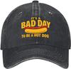 Bad Day To Be A Hotdog Hats For Mens Low Washed Distressed Baseball Caps Next Day Delivery