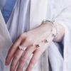 Bracciale anello Hanfu integrato bracciale antico cinese con frange campana di palazzo apertura retrò accessori per mano sposa fatata