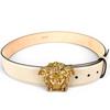 Great VERSACE Belt Medusa Motif Buckle Beige Calf Leather Mens Used