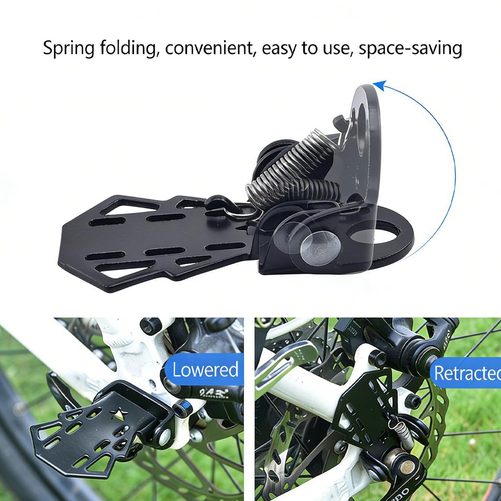 1Pc Foldable Bike Rear Footrest Manganese Steel Passenger Foot Peg Anti-slip Universal Bicycle Accessory