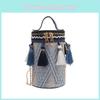Style Ethnic Mini Crossbody Bag Tassel Woven Cylindrical Bag For Women Use Daily