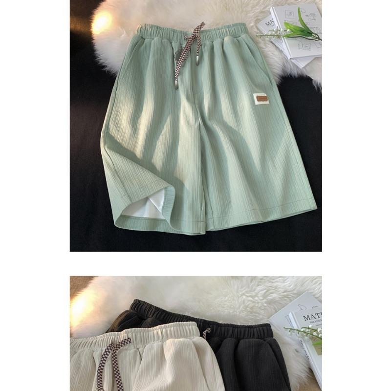 Ice Silk Sports Five Quarter Pants Women Summer High Waist Loose Breathable Large Size Home Wide Leg Shorts Wear