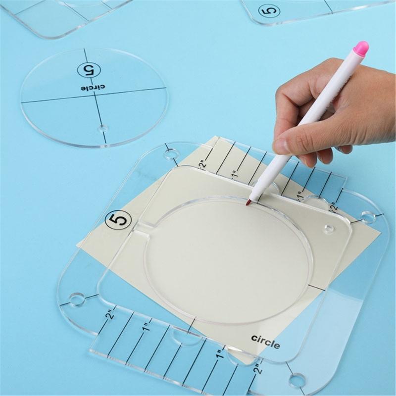4Pcs Quilting Templates Clear Acrylic Quilting Ruler Freemotion Quilting Ruler Stencils Sewing Ruler Patchwork Tool