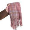 Cashmere Plaid Thickened Female Atmosphere Warm Autumn And Winter White Soft Fringed Shawl Scarf