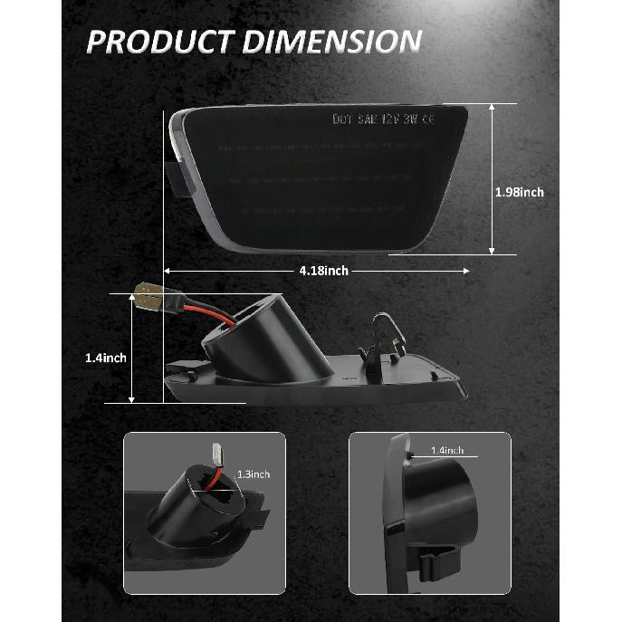 Bestview LED Side Marker Light Assembly, Front Bumper Lamps Compatible with Chevy Cruze 2011 2012 2013 2014 2015, Driver & Passenger Side, Smoked Len