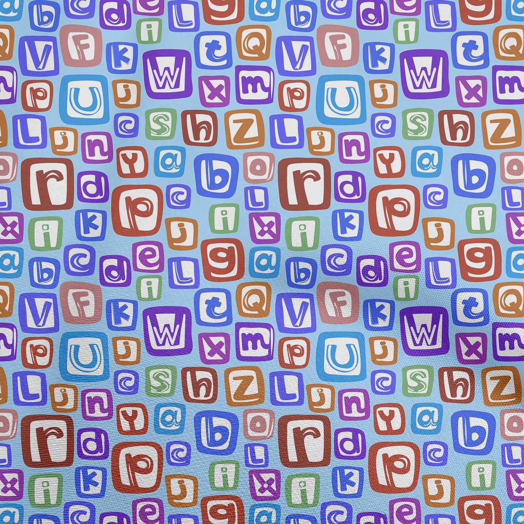 oneOone Cotton Flex Dark Beige Fabric Kids Alphabet Diy Clothing Quilting Fabric Print Fabric By Yard 40 Inch