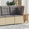 Vidaxl Corner Sofa Module With Cushions, Beige, Poly Rattan