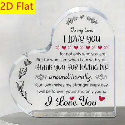 2D Flat, 1pc 1pcs Heart-Shaped Acrylic Confession Statue - Romantic Desk Decor Suitable For, Anniversary, & Valentine's Gift, Iconic Love Token for Bo