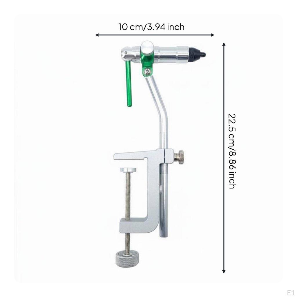 Fly Tying Vise with Bench Clip Adjustable Angle Table Clamp Hardened Steel Grips Hook