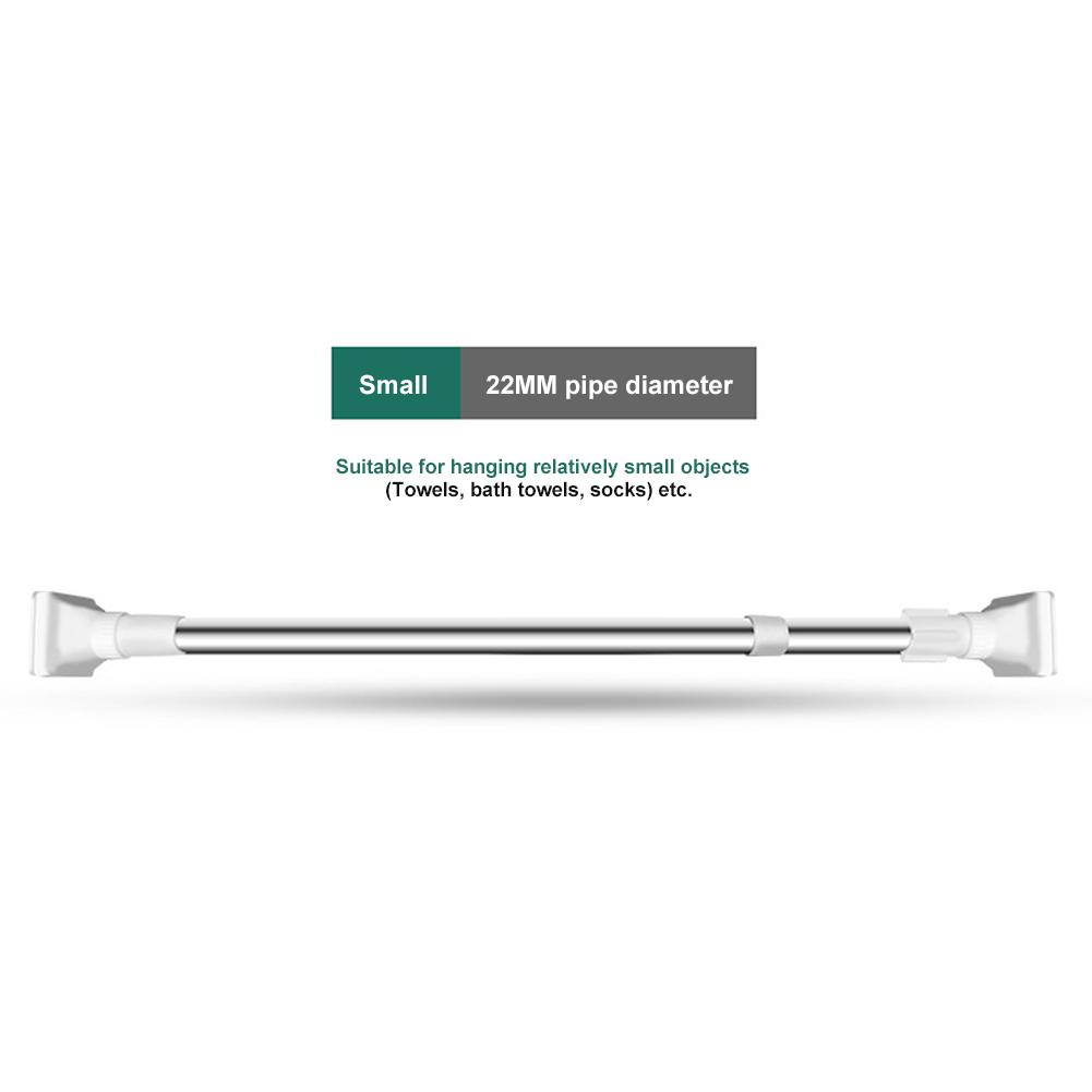 Adjustable Telescopic Clothing Rod Punch-free Adjustable Shower Curtain Rods Extendable Stainless Steel Simple Support Rod