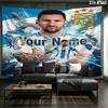 Messi Custom Name Wall Tapestry Aesthetic Wall Hanging Printed Fabric Blanket Decorative Tapestries For Bedroom Living Room Home Decor