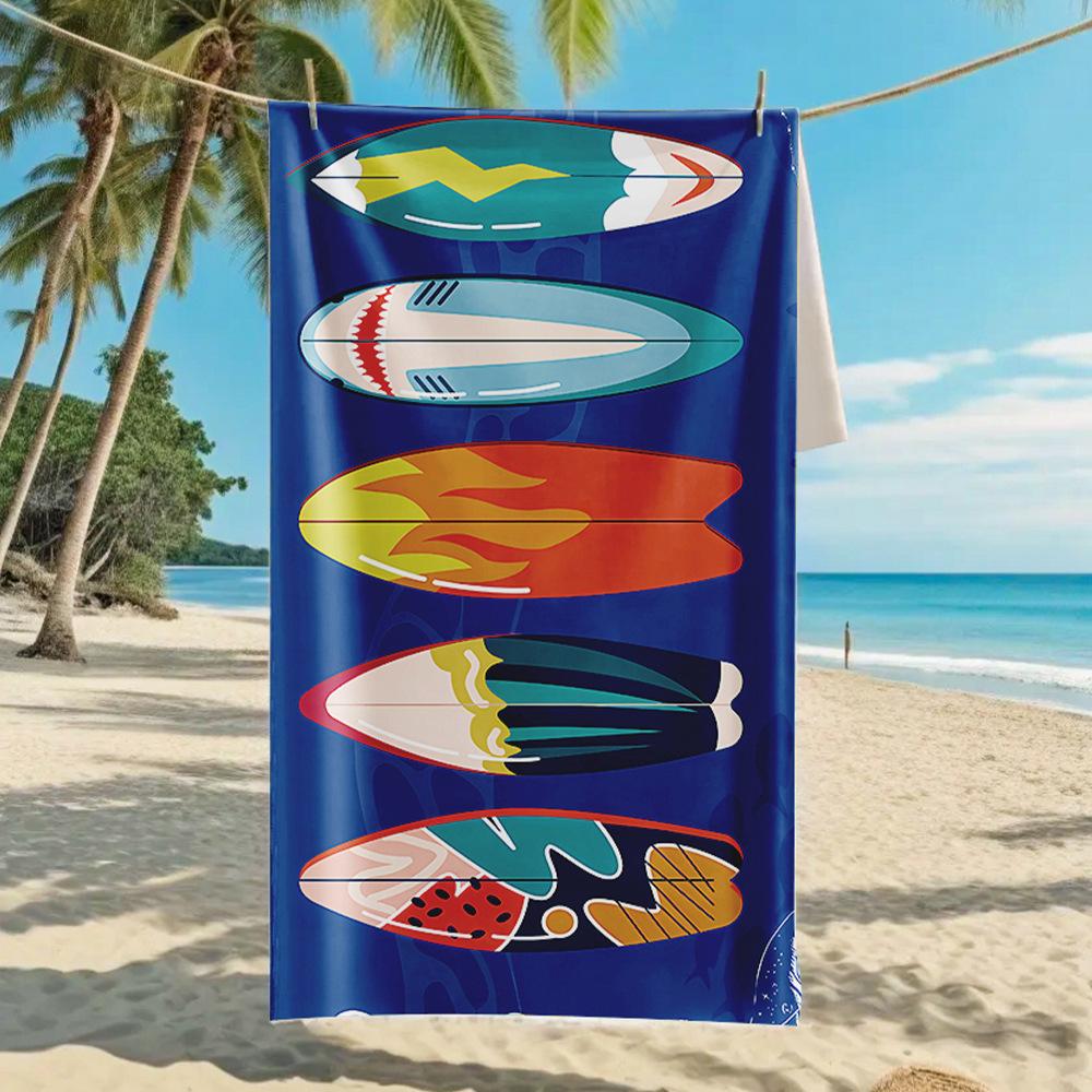 New, Double-sided Velvet Beach Towel Quick-drying Sports Towel Printed Bath Towel